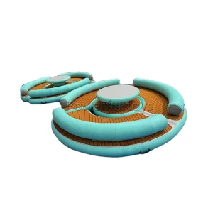 Floating Water Platform Inflatable Island Floating Dock Outdoor Foldable Inflatable Drop Stitch Dock