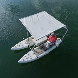 Floating Water Portable Inflatable Catamaran Fishing Raft Padlelboard Inflatable Catamaran for Lakes and Oceans