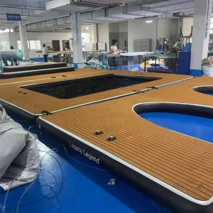 Plataforma Inflable de Piscina de Mar para Yates Flotante Plataforma de Nado Flotante para Moto de Agua