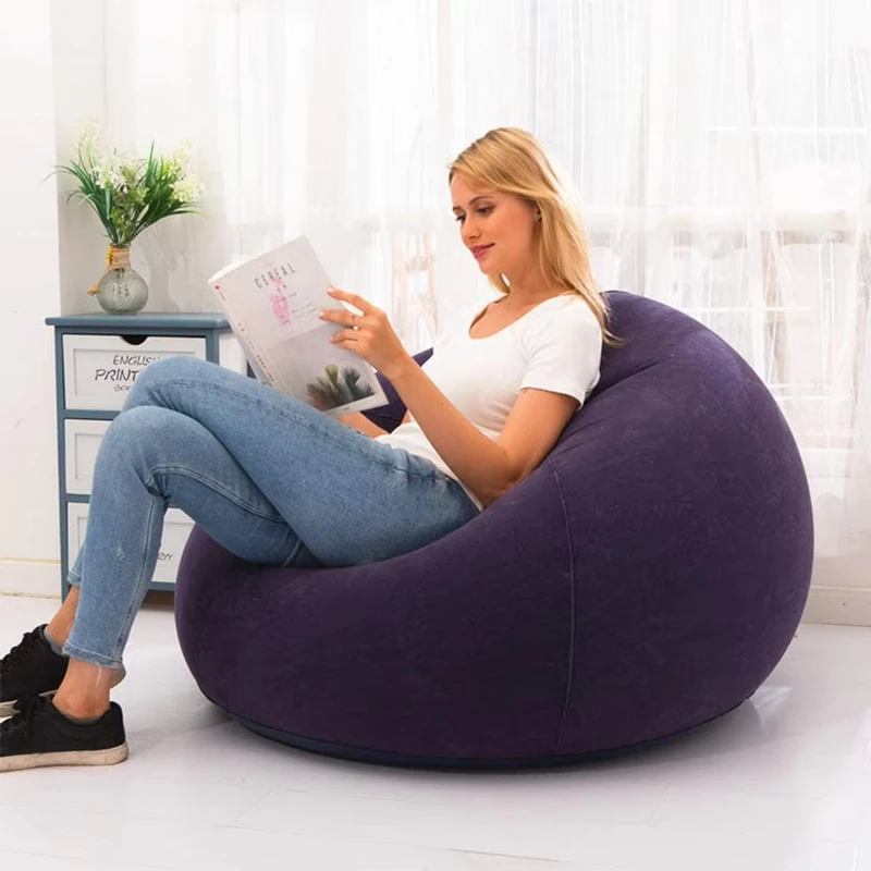 Sofá Inflável Flock PVC, Cadeira Inflável, Mobiliário para Exterior e Interior para Piscina em Casa