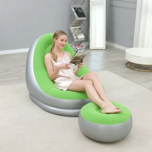 Flocked PVC Living Room Inflatable Chaise Lounge Sofa Set Living Room Furniture Corner Sofa Camping Inflatable Sofa