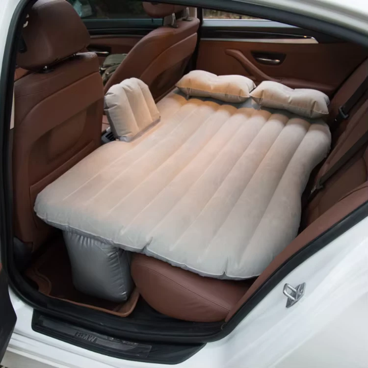 Kasur Tiup Mobil Flocking untuk Perjalanan, Matras Tidur untuk Mobil, Tempat Tidur Belakang Mobil