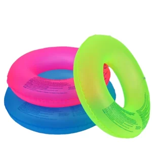 Fluorescence Color Inflatable Transparent Swimming Ring Swim Floater Ring for Adults Kids