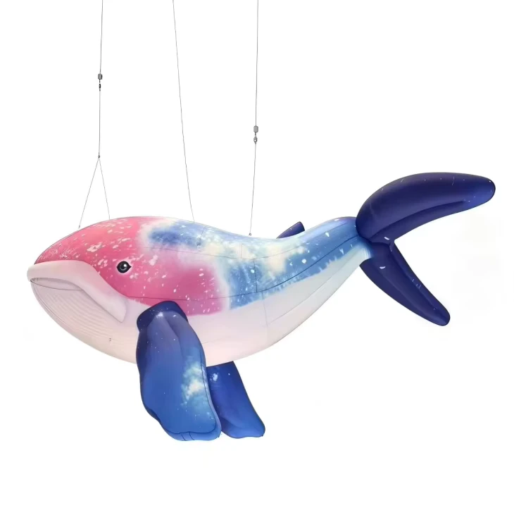 Baleia Inflável de Design Voador Animal Marinho Tamanho Personalizado Modelo de Baleia Inflável Suspenso para Promoção