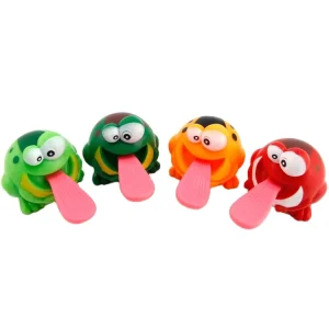 Flying Frog TPR Inflatable Slingshot Ball Toy with Popping Tongue Stress Relief Bleeping Accessory Educational