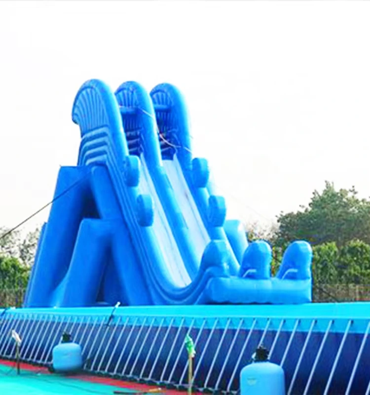 Flying Trapeze PVC Outdoor Inflatable Water Slide 10x8x6m Over 500kg Capacity for Ages 8+
