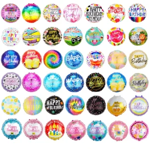 Foil Balloons Happy Birthday Balloons 18Inch Inflatable Round Shape Helium Globos Kids Toys Birthday Party Decorations