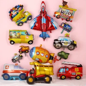 Foil Cartoon Transport Fire Engine Shape Large Size Inflatable Balloon for Kids Car Decoration Gift Toy Single