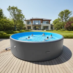 Foldable Drop Stitch Pool Fast Inflation Easy Setup Space Saving Storage Swimming Pool for Home Backyard Garden