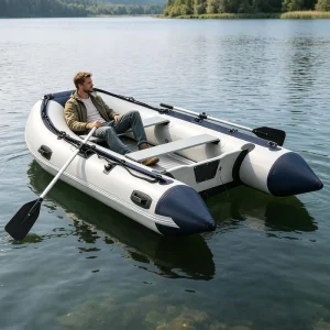 Barca Gonfiabile Pieghevole in PVC per Pesca e Navigazione con Accessori