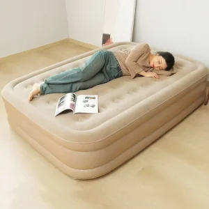 Giường hơi cắm trại PVC gập lại, đệm futon trong lều, đệm hơi cao với bơm tích hợp
