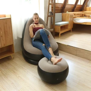 Klappbares Einzel-Luftsofa-Set mit Fußstütze, aufblasbarer Stuhl, Outdoor aufblasbares Sofa für Filme, Möbel für Zuhause