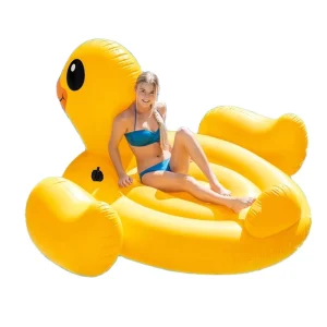 Folded PVC Duck Cartoon Inflatable Adult Floating Raft Water Floating Bed Pool Float Toy Island for Summer