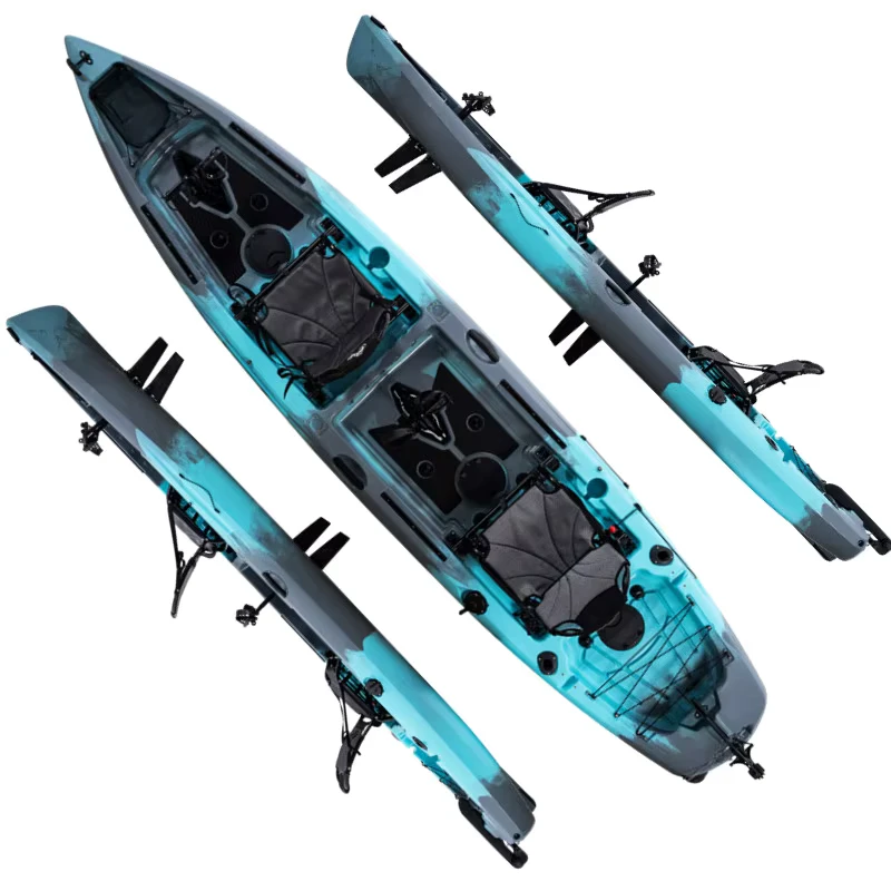 Foot Paddle Sit on Top Rotomold Plastic No Inflatable Kayak Fishing with LLDPE/HDPE Material