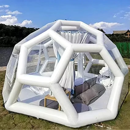 Tente bulle transparente en forme de football pour camping, hôtel, tente gonflable