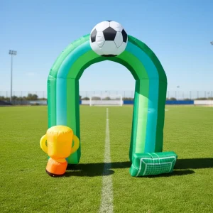 Busur Inflatable Bertema Sepak Bola untuk Acara Olahraga Luar Ruangan, Dekorasi Atmosfer, Aktivitas Pertandingan, Model Udara