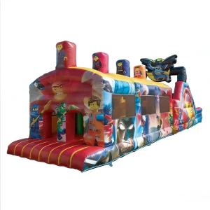 For Sport Themed Inflatable Obstacle Course Slide Eco Friendly PVC Kids Block Hero Adventure Play Equipment Commercial Grade