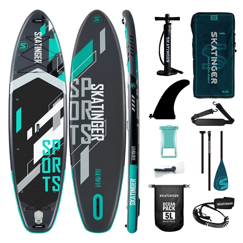 Papan Paddle Inflatable Yoga Super Lebar dengan Tempat Duduk, Bahan Drop Stitch, Portabel & Ramah Lingkungan