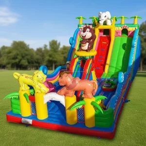 Forest Theme Custom Size PVC Material Commercial Inflatable Water Slide Inflatable Bounce Castle for Fun Business Rental
