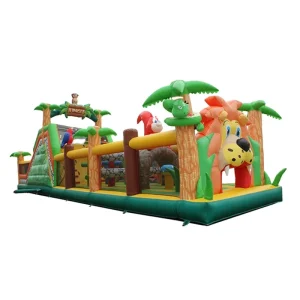 Forest lion Animal Inflatable Obstacle Course Jungle Theme Combo Bouncer Slide