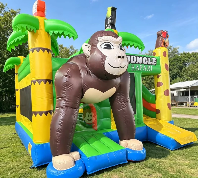 Free Customization Inflatable Bounce House with Slide Monkey Bouncy Castle Inflatable for Party Rental