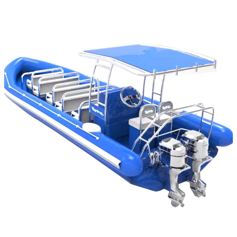 Barco Inflável Rib Hypalon Orca Francês, Tender de Iate Fibra de Vidro Rib 960 com Motor de Fora RIB 960