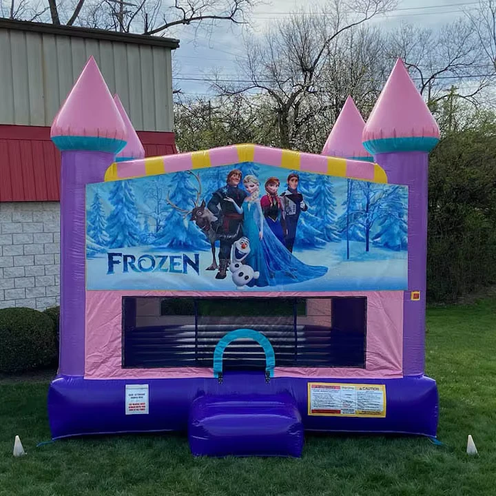 Castello gonfiabile Frozen con banner in velcro rimovibili, castello gonfiabile commerciale per bambini