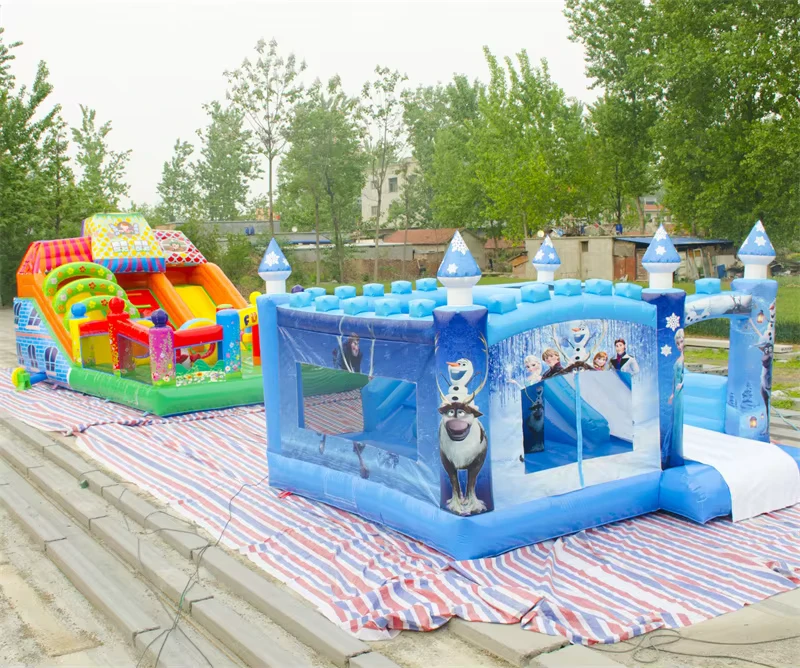 Nhà Bouncy Inflatable Elsa Anna Combo, Sử Dụng Thương Mại, Chất Liệu PVC Thân Thiện Với Môi Trường, Công Suất 500kg, Kích Thước Tùy Chỉnh