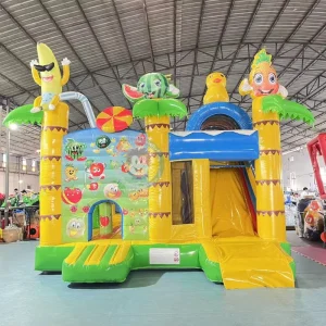 Bouncier gonflable avec toboggan pour fête, combo de maison gonflable commerciale