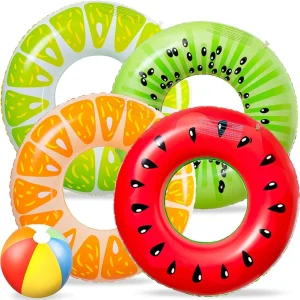 Fruit Pool Floats Swimming Rings Inflatable Tubes Fun Water Toys for Kids Adults Beach Outdoor Party