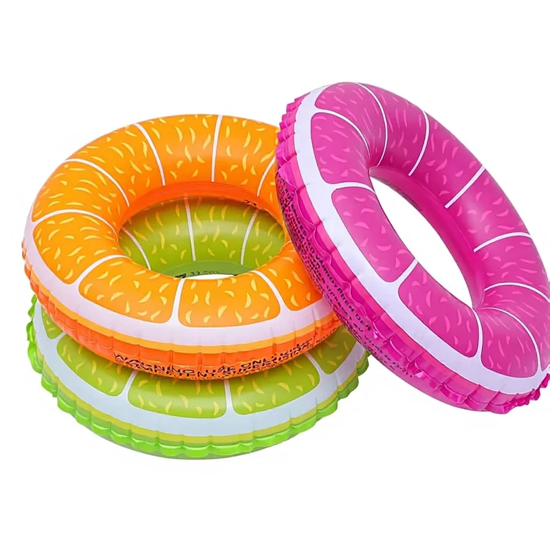 Rings de natation gonflables en forme de fruit, flotteurs de piscine sûrs et étanches pour les fêtes d'été à la plage