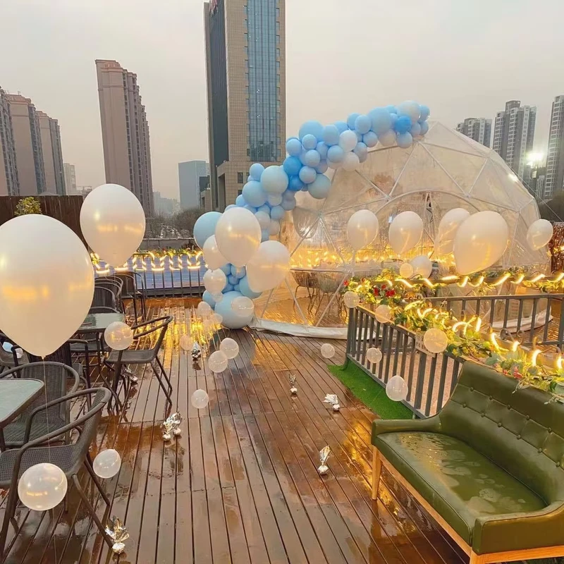 Tenda Rumah Kaca Transparan Hijau untuk Berkebun Tenda Kanopi Bulat untuk Stargazing Hotel Tenda Inflatable Jernih