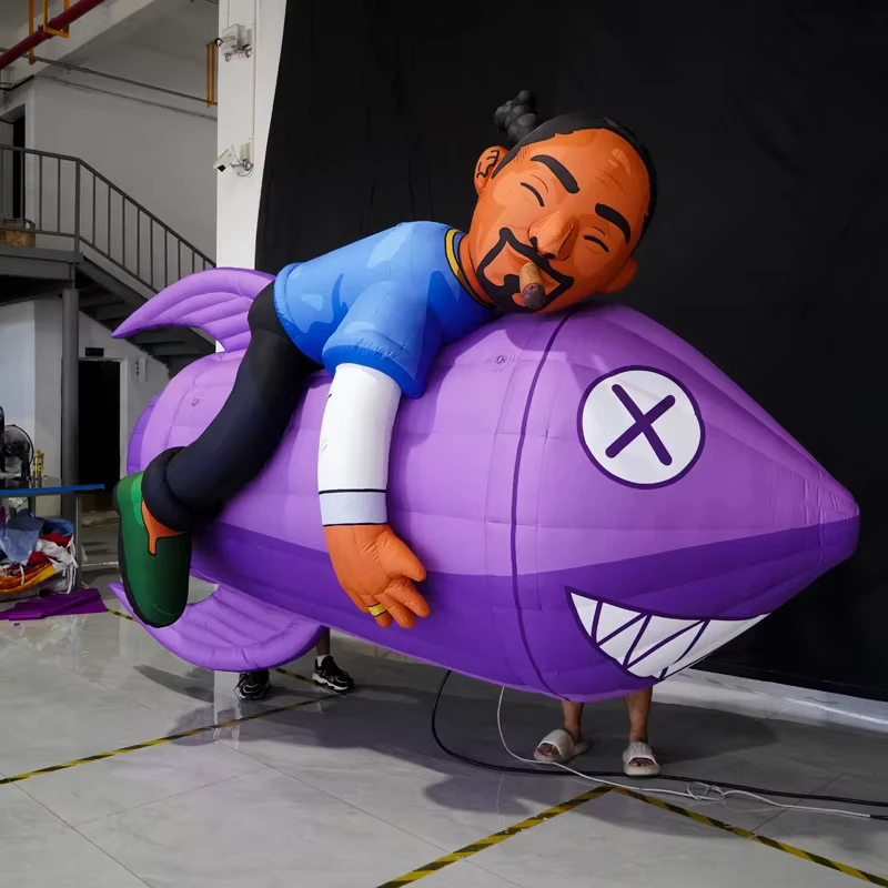 Leuke Opblaasbare Raket Apparaat Cartoon Personage Reclame Opblaasbaar Model