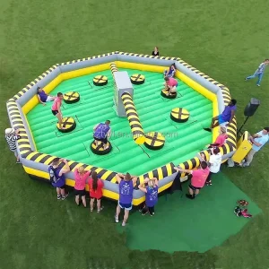 Juegos inflables divertidos al aire libre, atracción activa, reloj de rotación inflable, alquiler de props deportivos para fiestas de niños y adultos