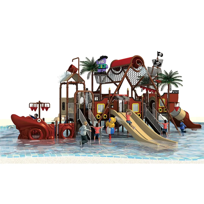 Attrezzatura per Parco Acquatico a Tema Marino Divertente Scivolo d'Acqua in Plastica Grande per Piscina