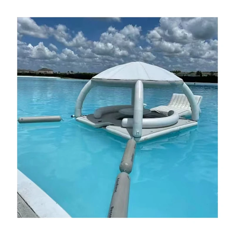 Piattaforma galleggiante gonfiabile in legno teak Drop Stitch per sport, barca, piattaforma di nuoto, molo per yacht per feste in famiglia