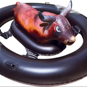 Fun and Durable Inflatable Bull Swimming Pool Float with Handles for Kids and Adults