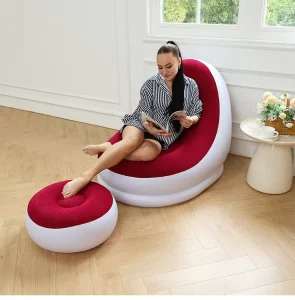 Functional Modern Self Inflatable Sofa Leakproof Air Bed Portable Design for Indoor Gatherings