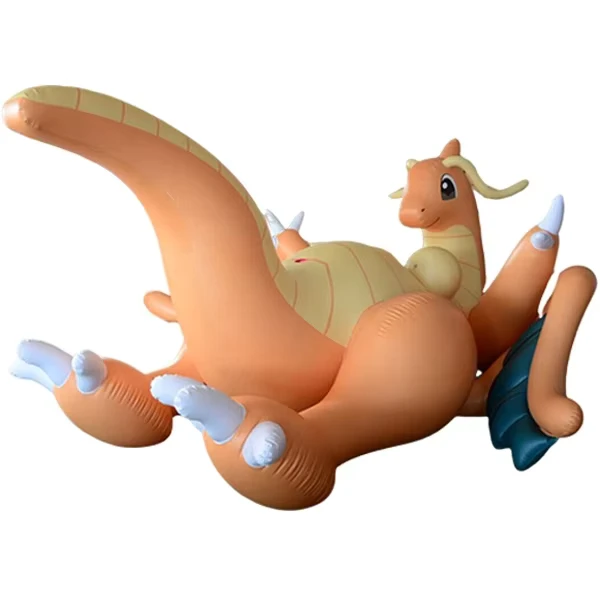 Juguetes inflables personalizados divertidos, juguetes de piscina inflables en forma de dragón naranja