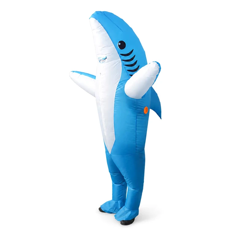 Funny Full Body Blue Inflatable Dolphin Shark Costume for Halloween
