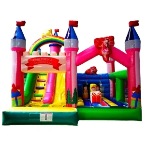 Funny Inflatable Pink Princess Bouncy Castle With Slide Inflatable Fun House Bounce House for Children