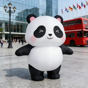 หมี GAUSS ขยับได้ Inflatable การ์ตูนแพนด้าหลายสี การพิมพ์ถ่ายเทความร้อน กันน้ำ ทนทาน ขนาด 6-8 ฟุต ตั้งโฆษณาง่าย