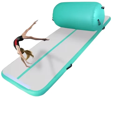 GRÜNE Drop-Stitch aufblasbare Airtrack Gymnastik-Tumbling-Matte benutzerdefiniertes Logo tragbare aufblasbare Airtrack Gymnastikmatte