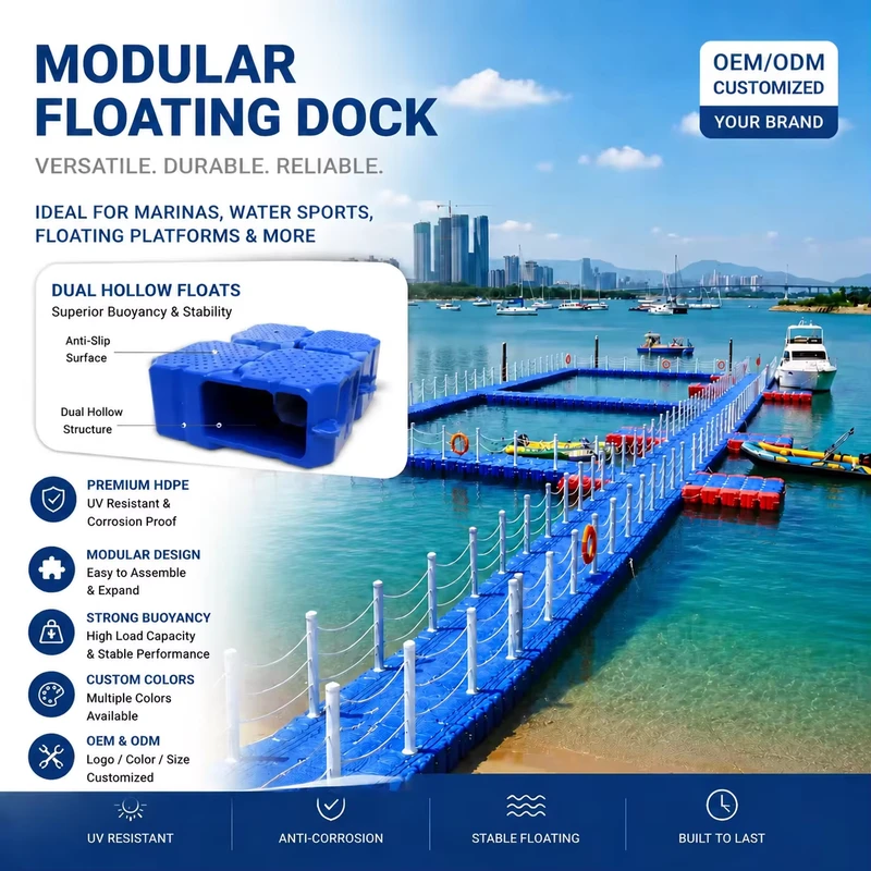 Doca Flutuante Inflável GZZH - Plataforma de Doca Inflável - Flutuações de Barco - Cubo Duplo