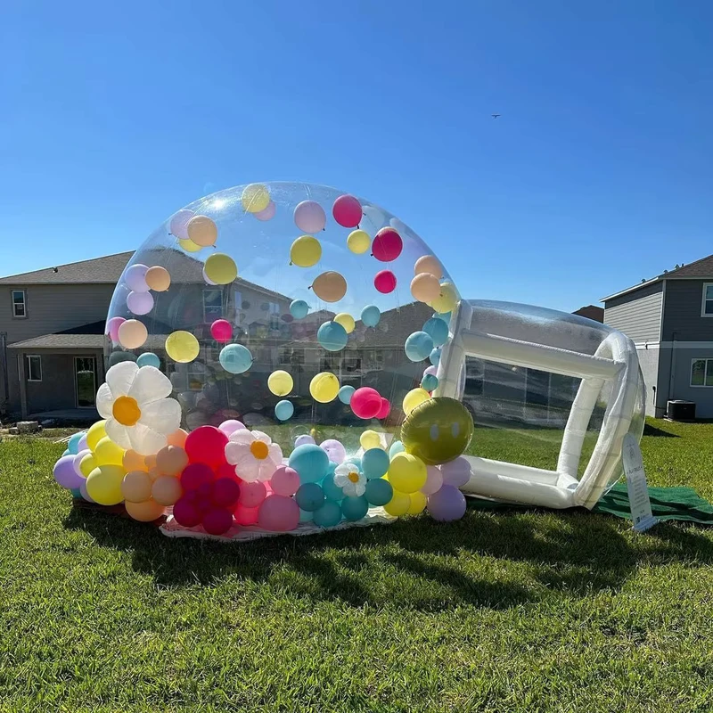 Dome gonfiabile portatile per feste in giardino con palloni, tenda gonfiabile per bambini