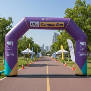 Arco de Corrida de Exibição de Eventos, Arco de Ar Inflável Personalizado com Logótipo para Publicidade em Gazebo