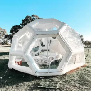 जियोडेसिक एयर संरचना inflatable पारदर्शी डोम टेंट बाहरी आयोजनों और ग्लैम्पिंग के लिए