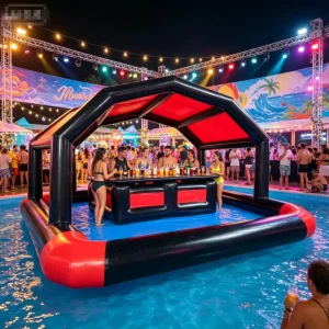 Bar gonfiabile gigante da 20 piedi in PVC commerciale, pub gonfiabile per feste, parchi acquatici, spiagge