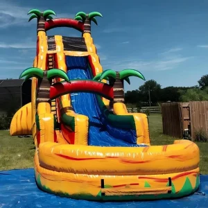 Giant 22 ft Tropical Waves Commercial Grade Inflatable Pool Slide PVC Material 8x4x6m Waterslide Water Play