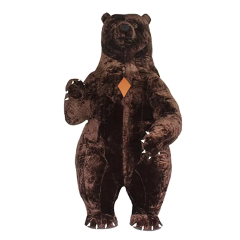 Fantasia de Mascote Inflável Personalizada de Urso Castanho Gigante 2M/2.6/3M para Adultos